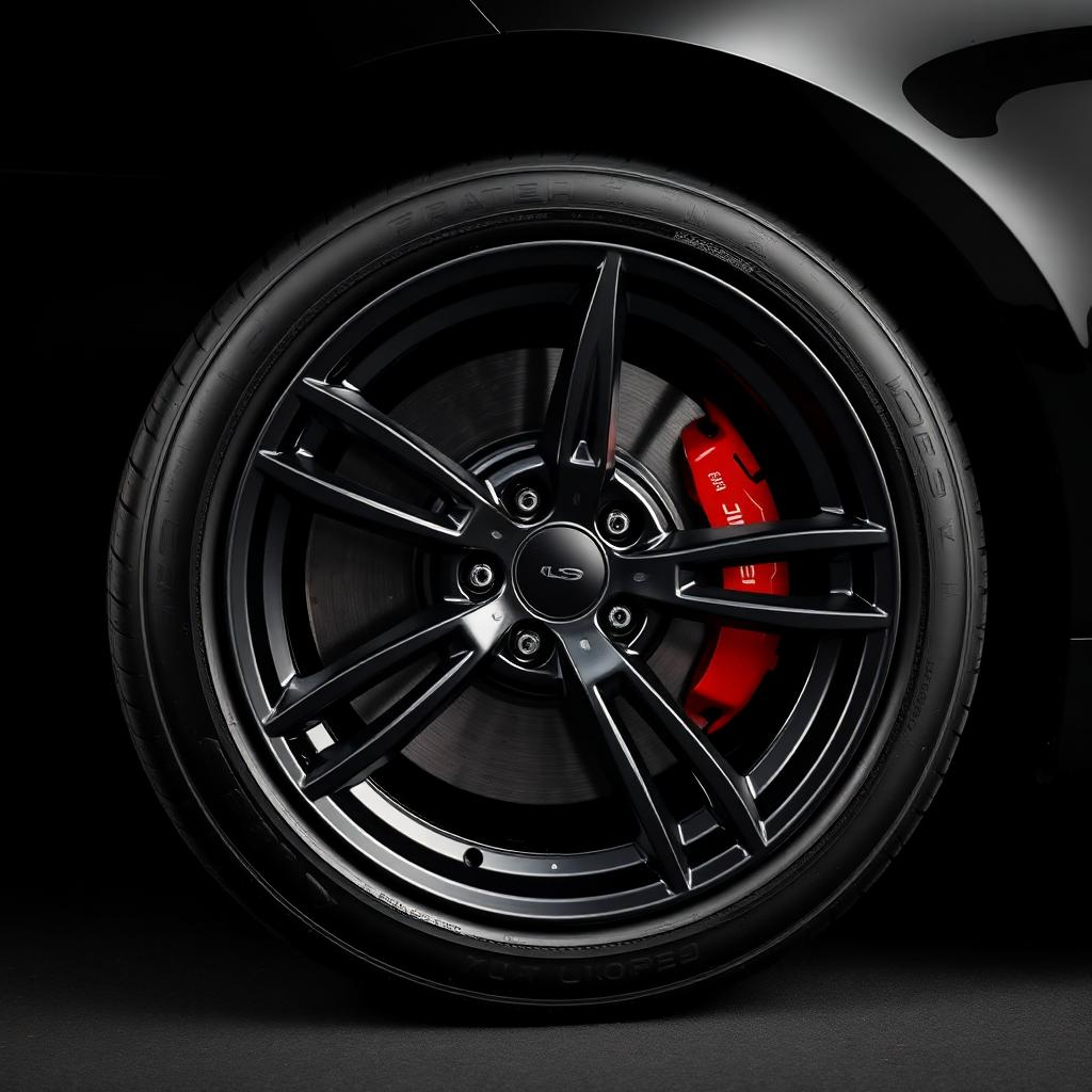 Detailed luxury car wheel