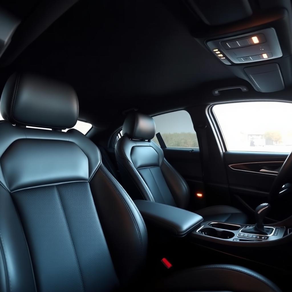 Pristine luxury car interior